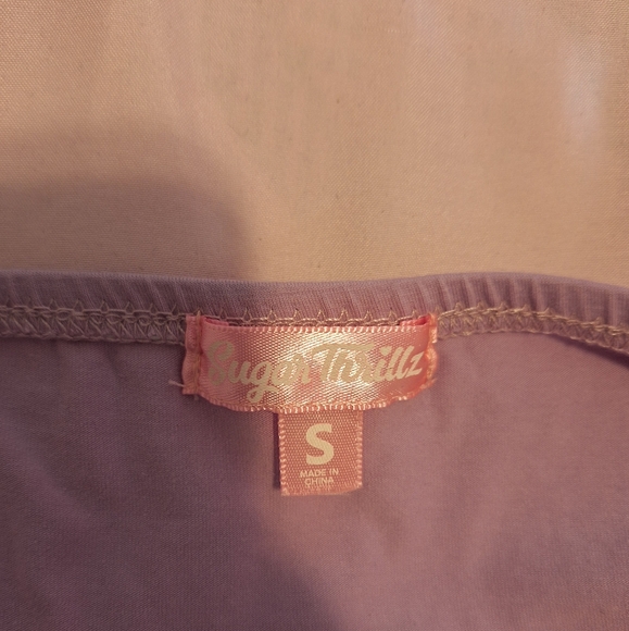 Dolls Kill Sugar Thrillz Lavender In Your Fantasies Ruffle Crop Top - Picture 4 of 4